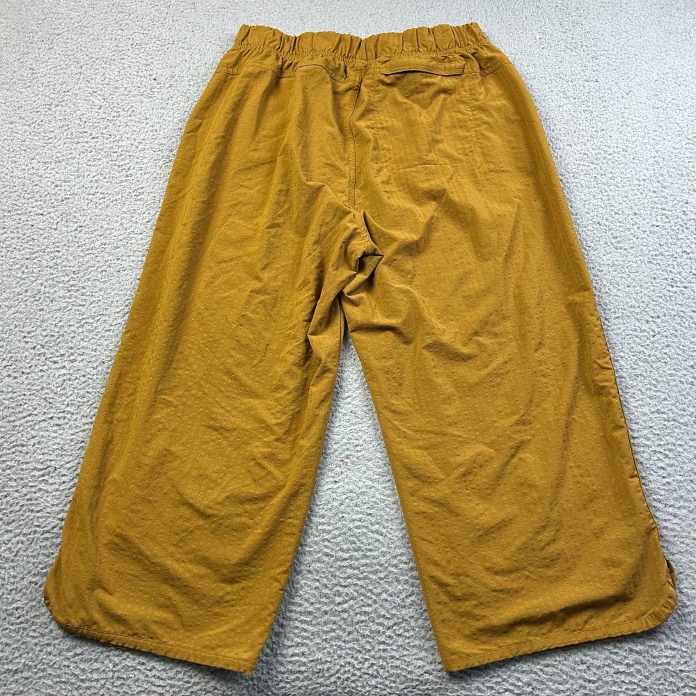 Title Nine Pant Women's Large Mustard Wide-Leg Cropped Slaycation Gorpcore - Picture 3 of 12